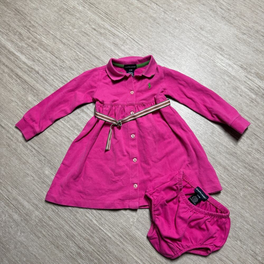 Ralph Lauren Hot Pink Polo Dress with Matching Bloomers